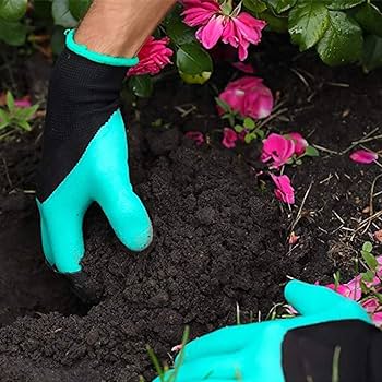 Green Garden Gloves with Claws for Women and Men Both Hands Gardening Work