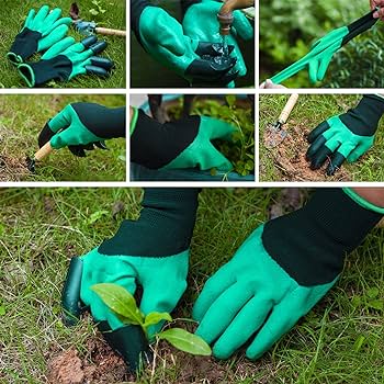 Green Garden Gloves with Claws for Women and Men Both Hands Gardening Work